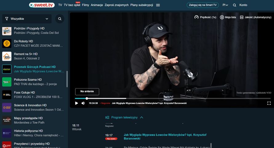 Czołowy podcaster z własnym kanałem FAST. Nowe stacje muzyczne za darmo