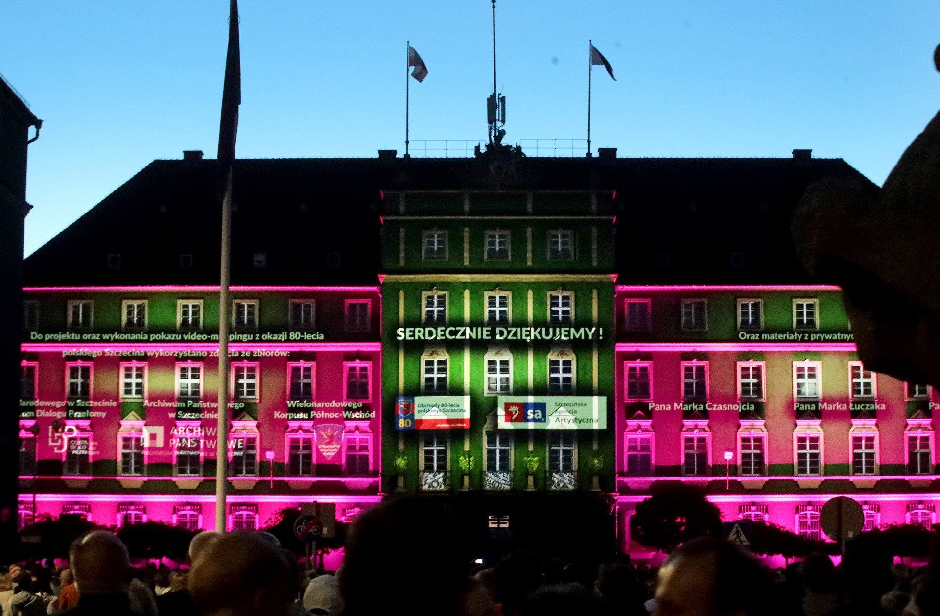 Mapping &#34;80 lat Szczecina&#34; na Urzędzie Miasta