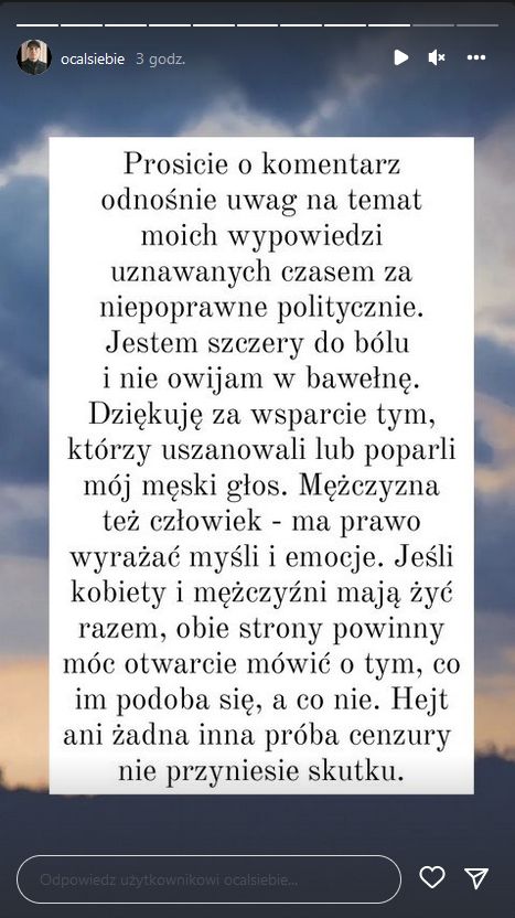 Rafał Olszak tłumaczy się