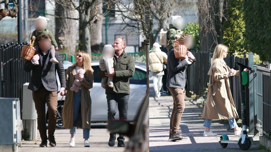 Rodzina Tusków idzie ze święconką 