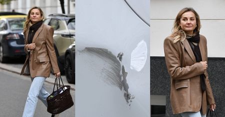 Wytworna Małgorzata Socha rozbija się po mieście PORYSOWANYM mercedesem za pół miliona złotych (ZDJĘCIA)