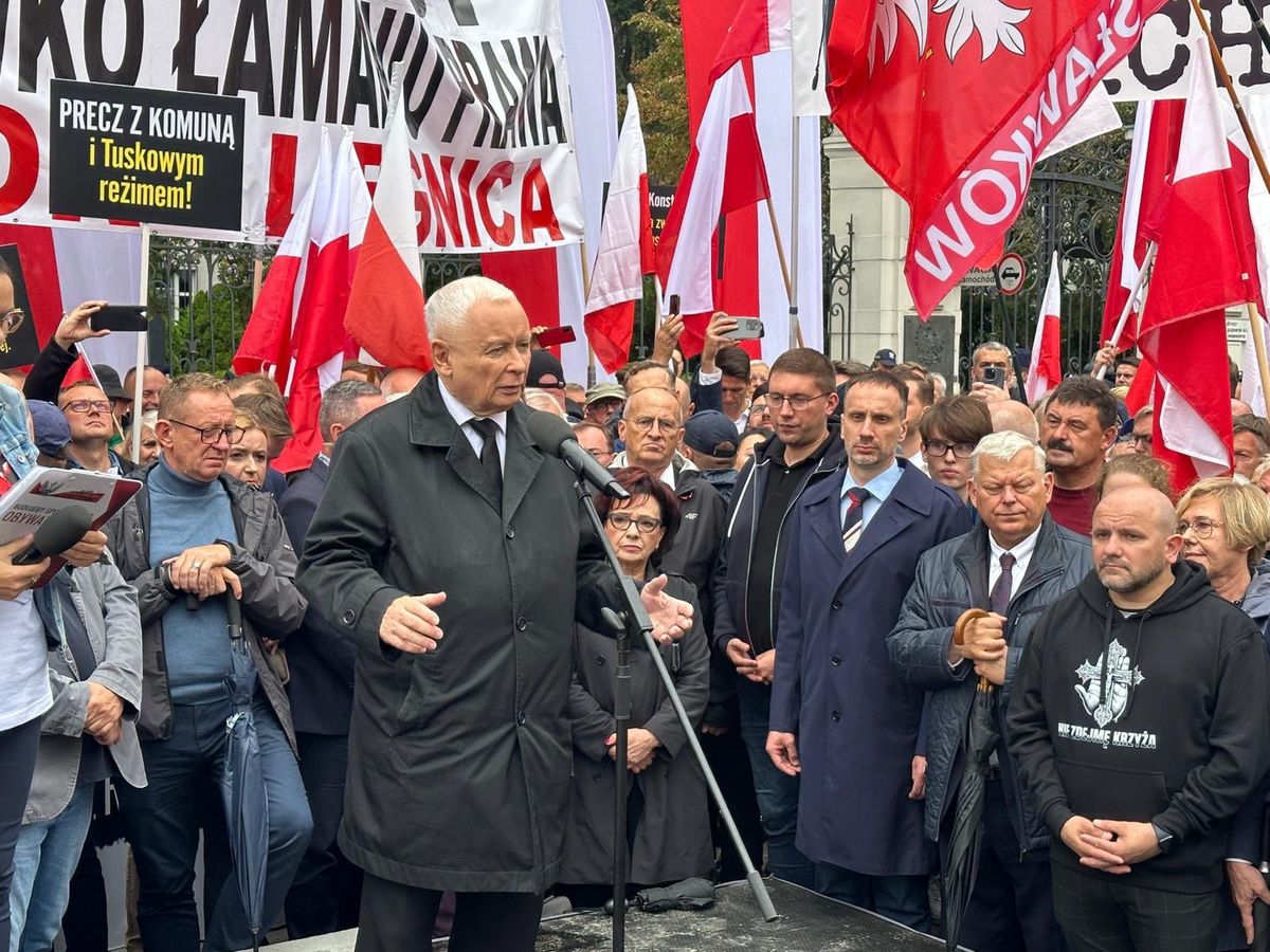 Jarosław Kaczyński na wiecu