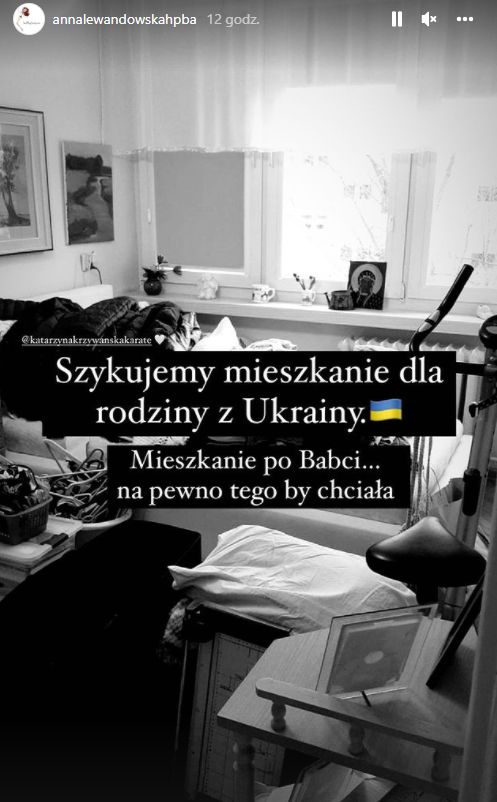 Anna Lewandowska przekaże mieszkanie po babci w ręce uchodźców 