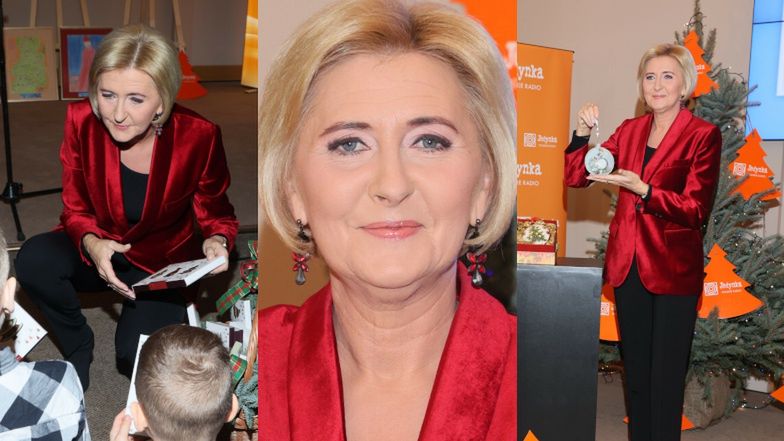 Agata Duda na dobroczynnym malowaniu obrazków