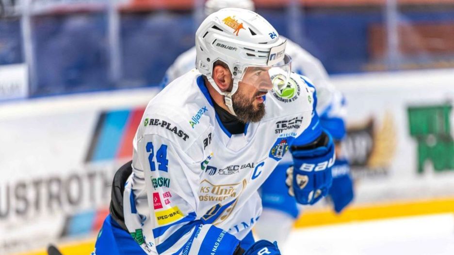 Radosław Galant, napastnik i kapitan KS Unii Oświęcim (fot. Jarosław Fiedor)