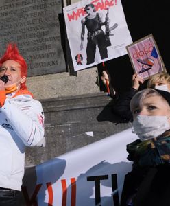 Michał Wiśniewski na proteście. Towarzyszyły mu jego dzieci