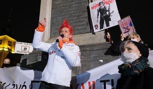 Michał Wiśniewski na proteście. Towarzyszyły mu jego dzieci