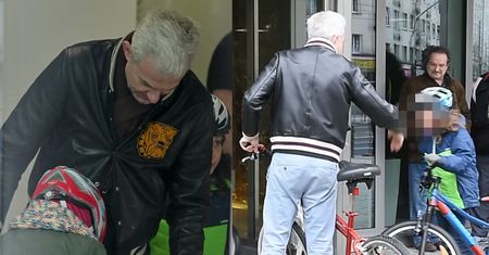 Hubert Urbański zabrał córki na wycieczkę rowerową do TVN-u