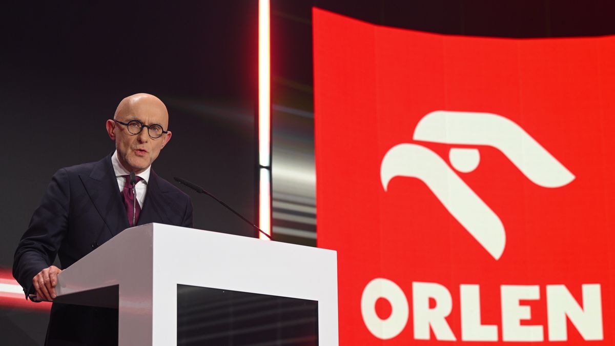 Warszawa, 16.02.2026. Prezes ORLEN S.A. Ireneusz Fąfara podczas konferencji prasowej w siedzibie Orlenu przy ul. Bielańskiej w Warszawie, 16 bm. Spotkanie dot. prezentacji planów i strategii koncernu. (aldg) PAP/Radek Pietruszka