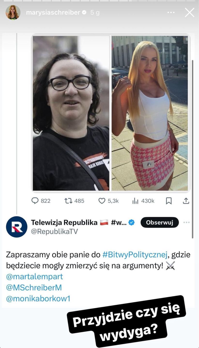 Marianna Schreiber uderza w Martę Lempart