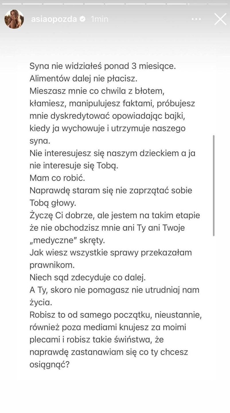Joanna Opozda w nocnych wiadomościach do Antka