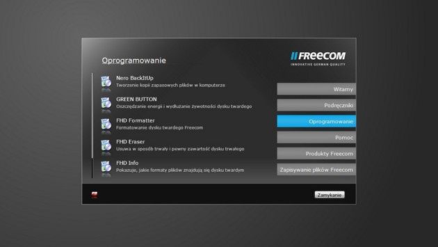 Freecom XXS 3.0 - oprogramowanie
