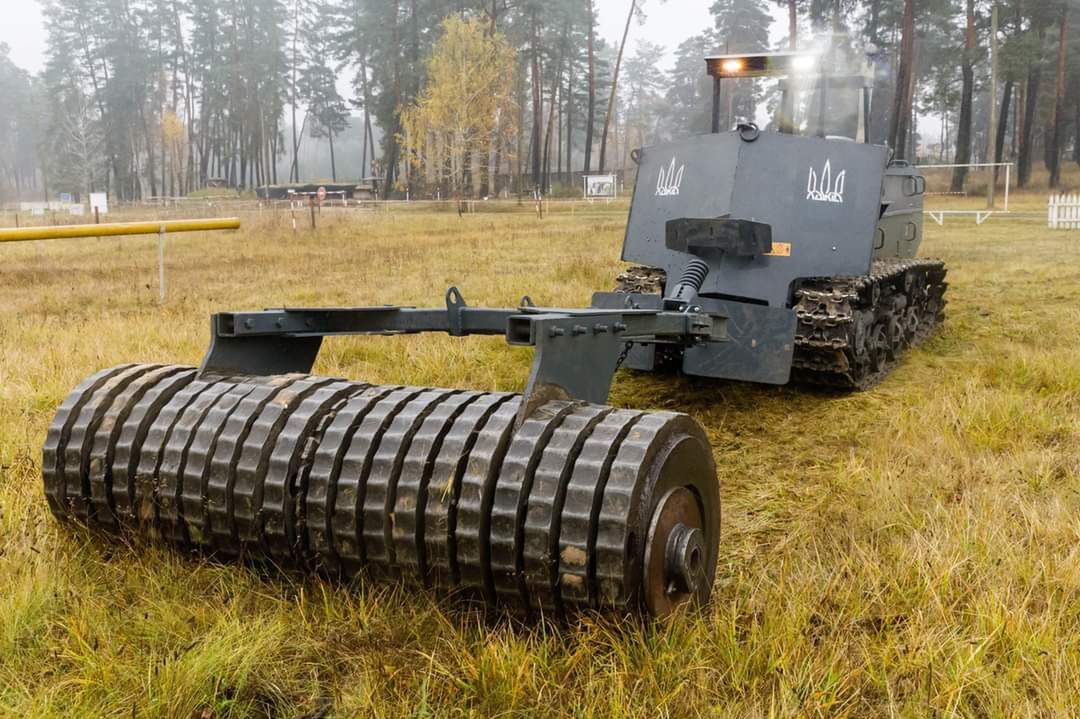 Vehicle preparing the ground for demining