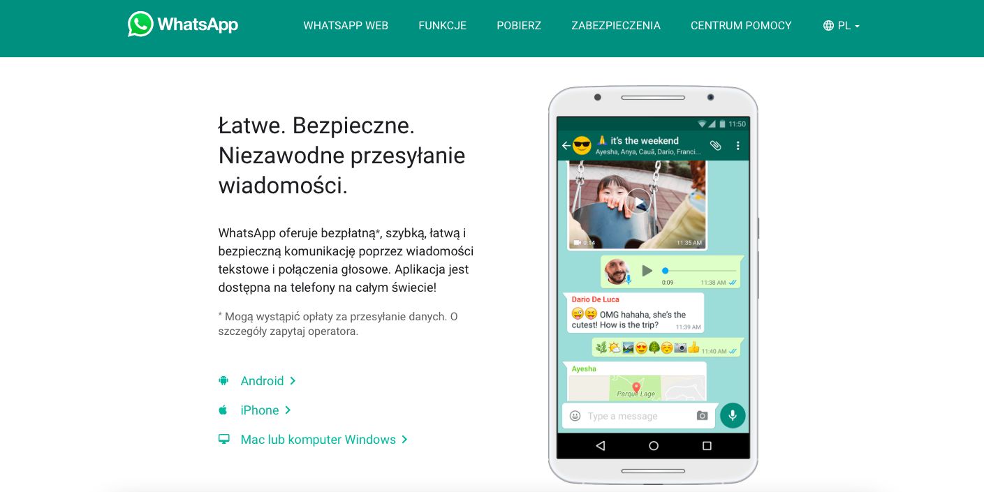 WhatsApp główna strona