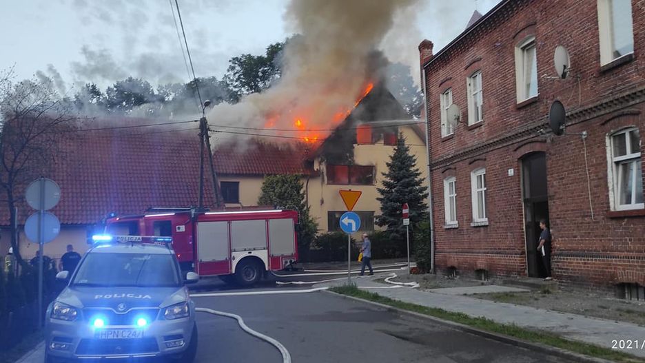 Pożar plebanii w Nowym Stawie 