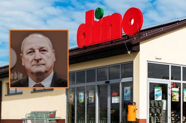 Piotr Ścigała i sklep Dino, fot. Dino Polska