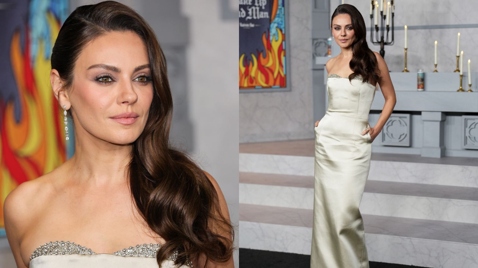 Mila Kunis olśniewa w białej sukni na premierze
