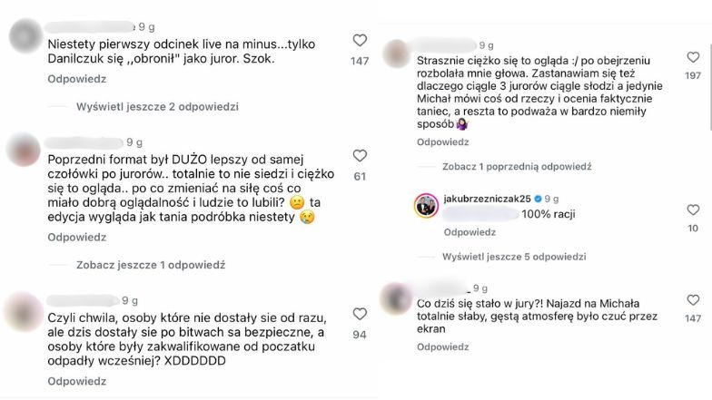Komentarze po pierwszym odcinku "You Can Dance"