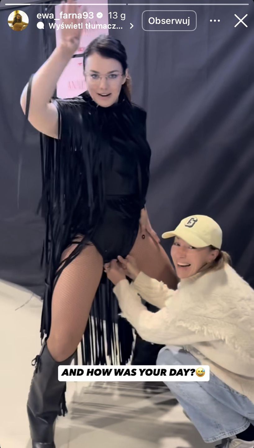 Ewa Farna w skórzanym body 