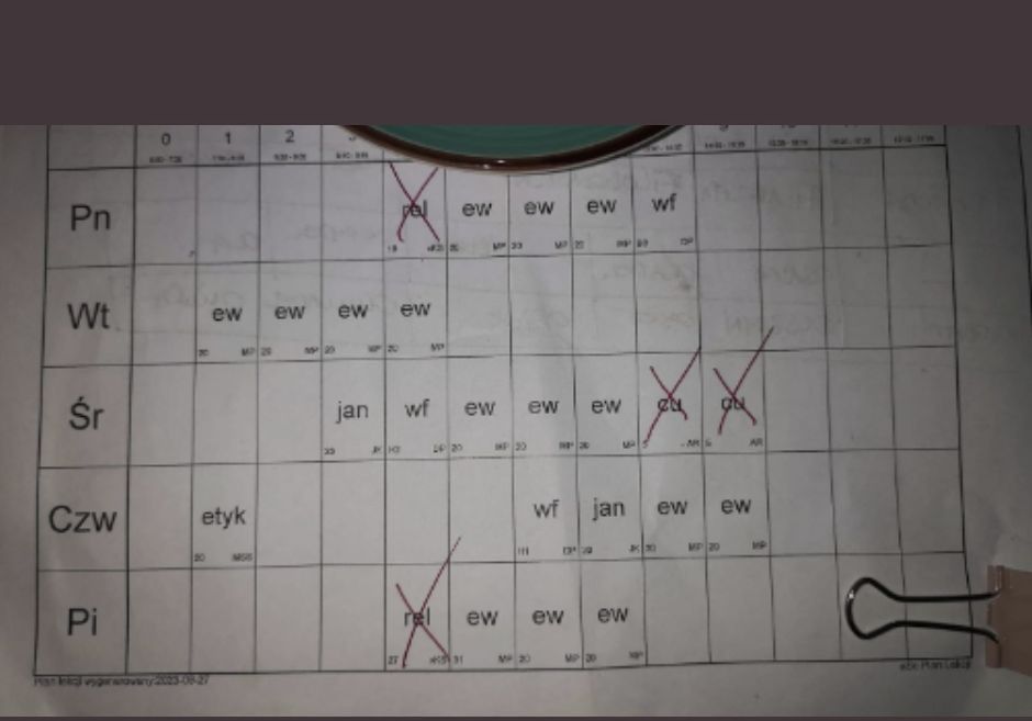 Plan lekcji nie zachęca do chodzenia na etykę