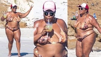 Wakacyjna Lizzo relaksuje się na meksykańskiej plaży, popijając drinka (ZDJĘCIA)
