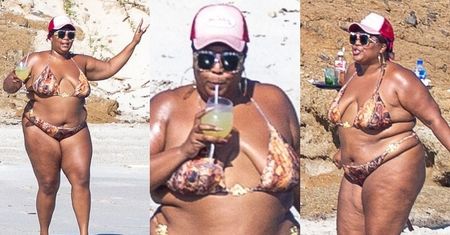 Wakacyjna Lizzo relaksuje się na meksykańskiej plaży, popijając drinka (ZDJĘCIA)