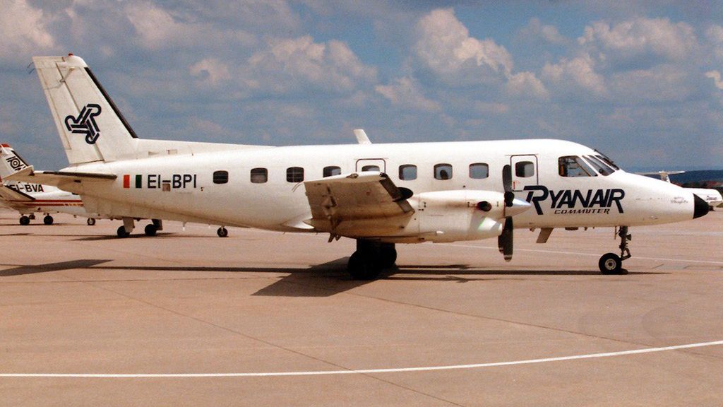 Embraer EMB-110P1 Bandeirante był pierwszym samolotem linii lotniczych Ryanair. Założono je 28 listopada 1984 r. 