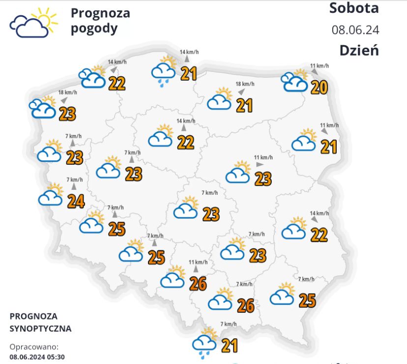 Sobota ma być dość ciepła