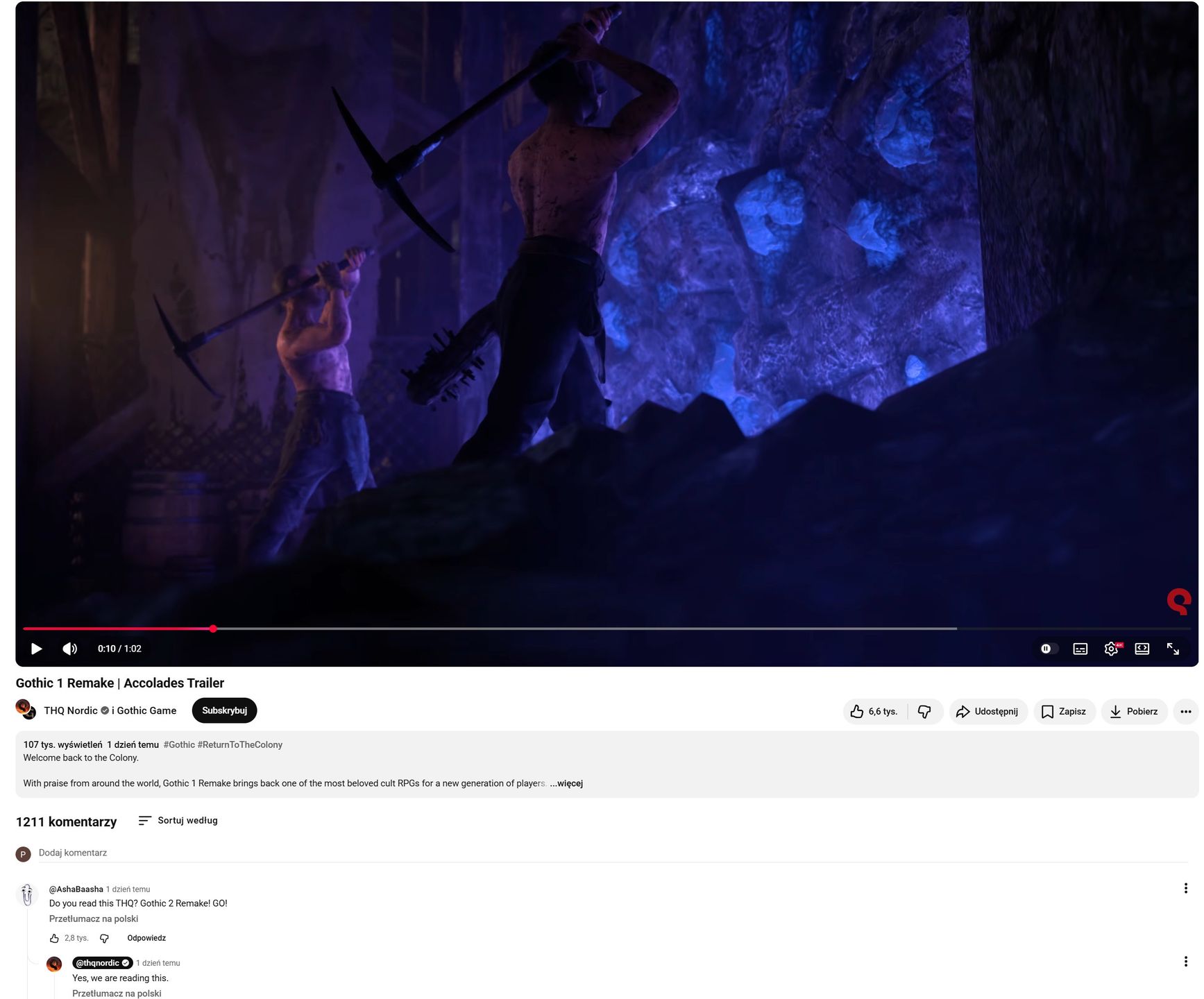 THQ Nordic odpowiedziało na sugestię jednego z fanów