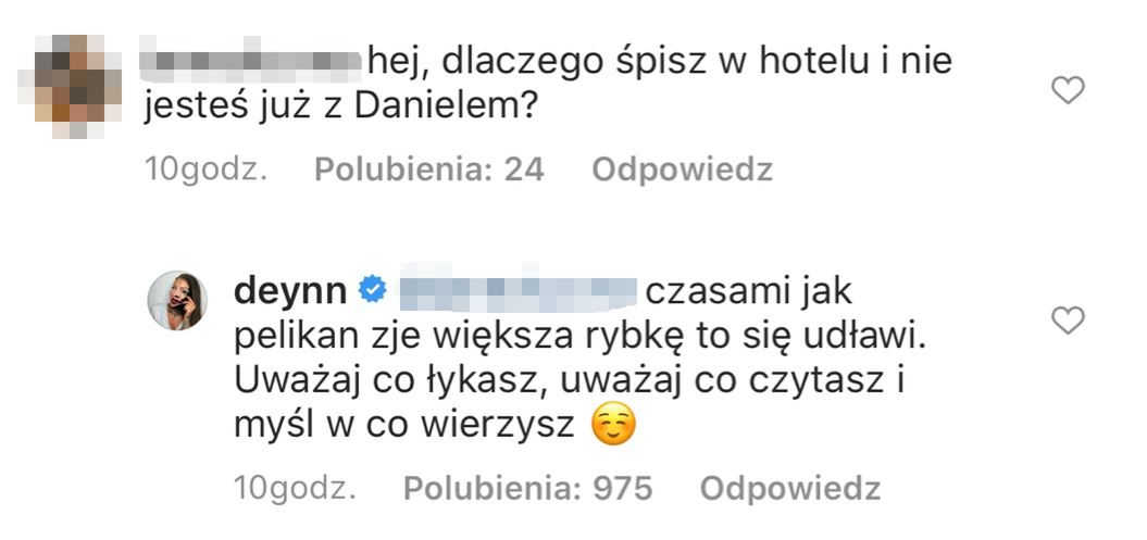 Deynn odpowiada na doniesienia o rozstaniu z Danielem