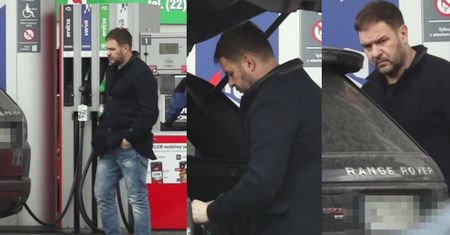 Karolak tankuje do pełna swojego Range Rovera