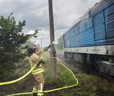 Pożar pociągu do Lublina. Lokomotywa w ogniu