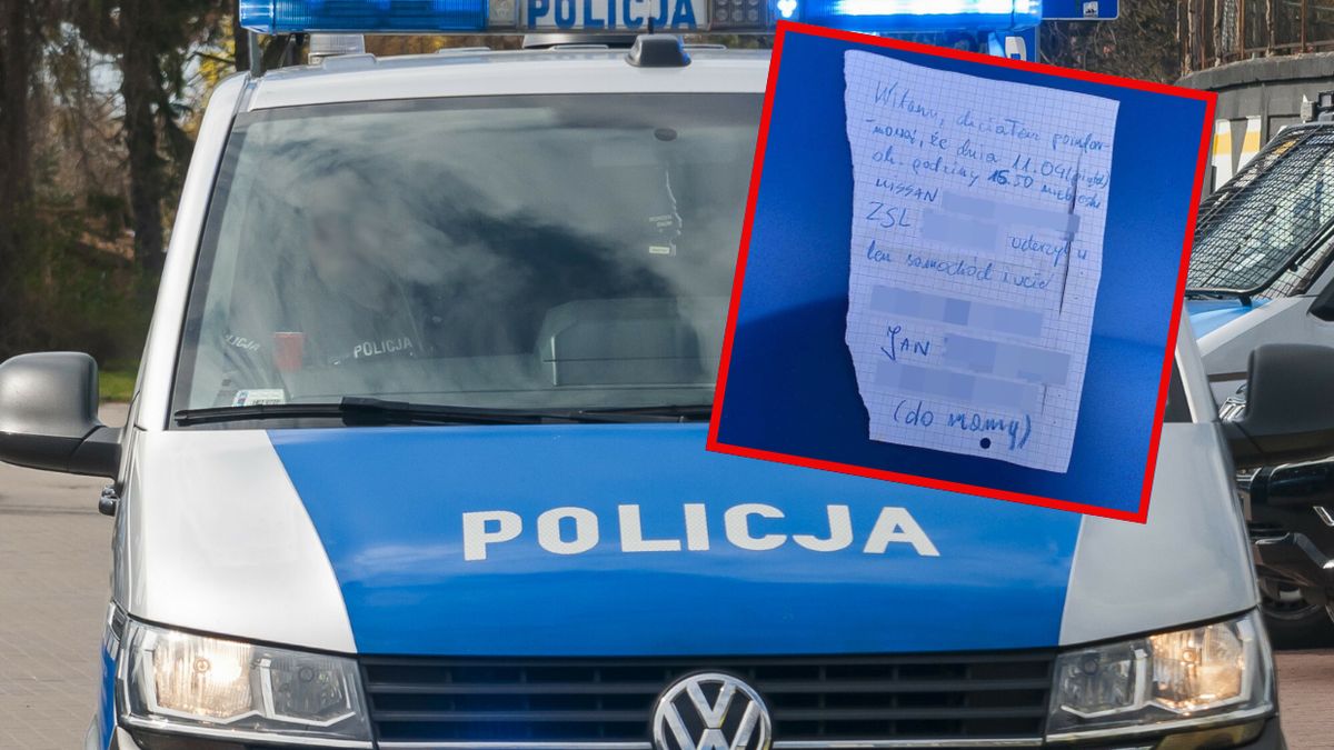 Chłopiec zostawił notatkę