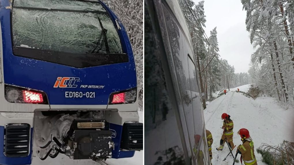 Konar zerwał trakcję. Pasażerowie utknęli w pociągu koło Nidzicy
