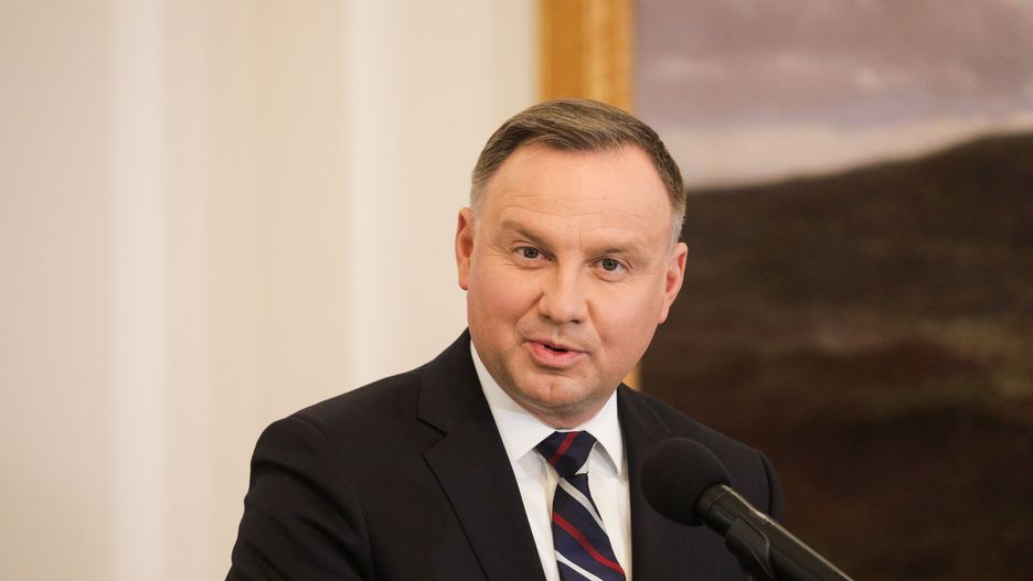 Warszawa 17.05.2022. Wizyta robocza Prezydent Republiki Wegier. Spotkanie z Prezydentem RP w Belwederze. N/z Andrzej Duda.