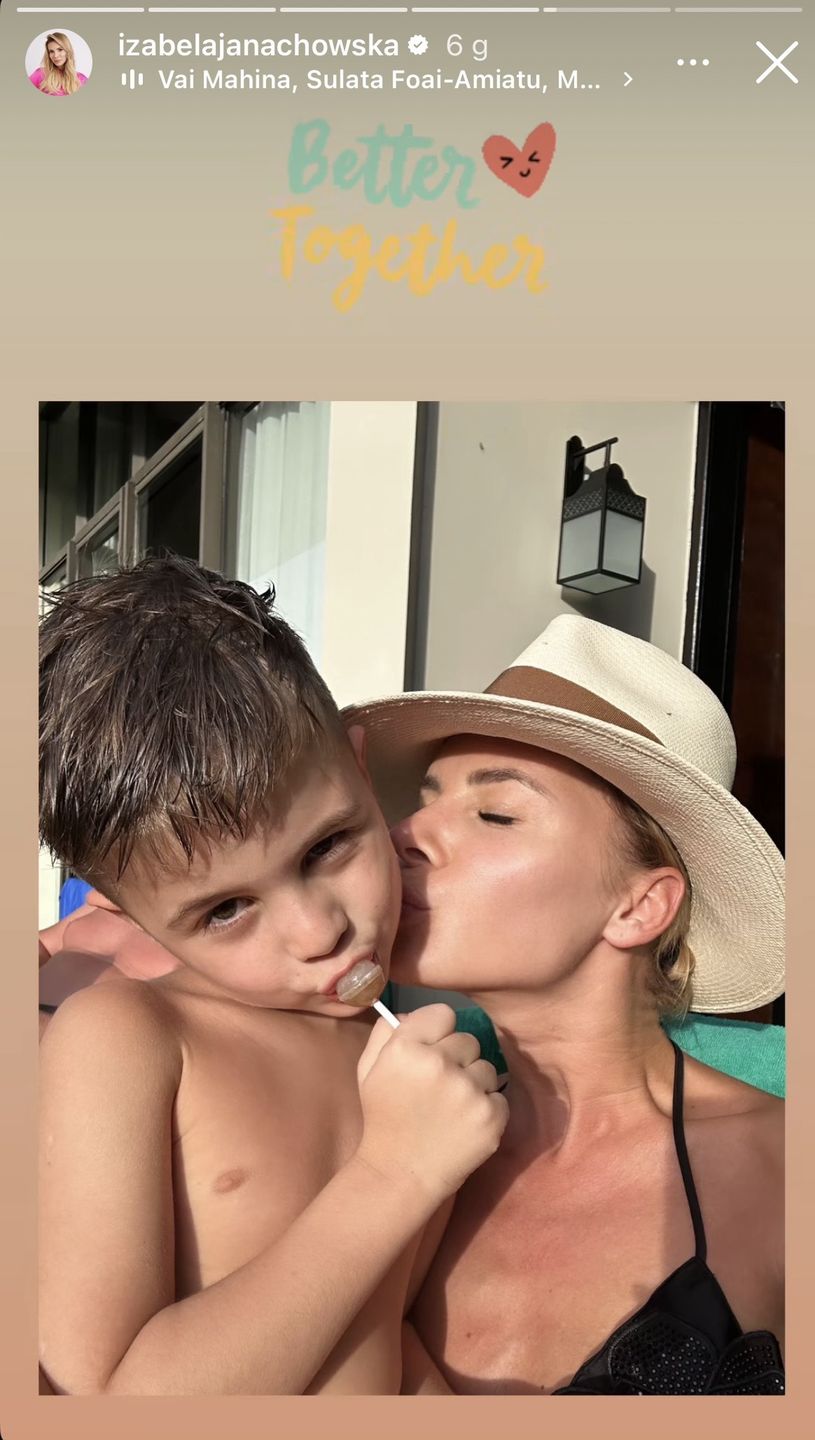 Izabela Janachowska z synem