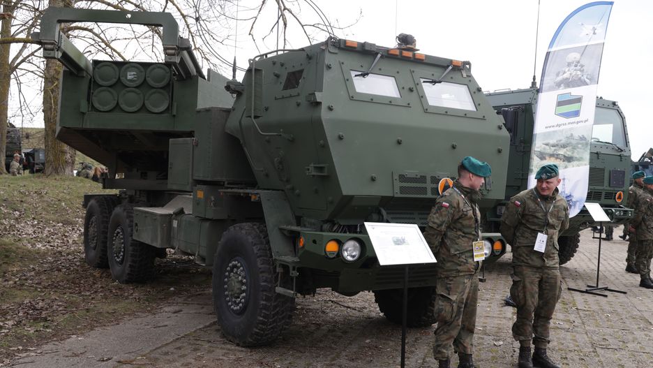 GNIEW, POLAND - MARCH 04: A HIMARS multiple rocket launcher of the Polish armed forces stands on display during the NATO Dragon 24 military exercise on March 04, 2024 near Gniew, Poland. Dragon 24 is involving 20,000 troops from 10 different nations and is part of Steadfast Defender 2024, an ongoing set of NATO military manoeuvres across Europe that is involving 90,000 troops. (Photo by Sean Gallup/Getty Images)