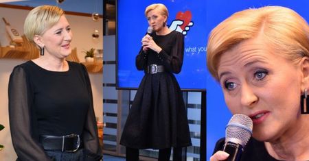 Modna Agata Duda debatuje na imprezie Facebooka (ZDJĘCIA)