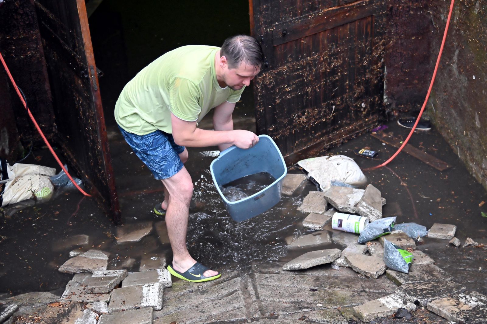 Usuwanie skutków nawałnicy w Szczecinie