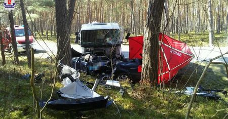 Lubelskie: Śmiertelny wypadek na drodze wojewódzkiej. Zginęły trzy osoby