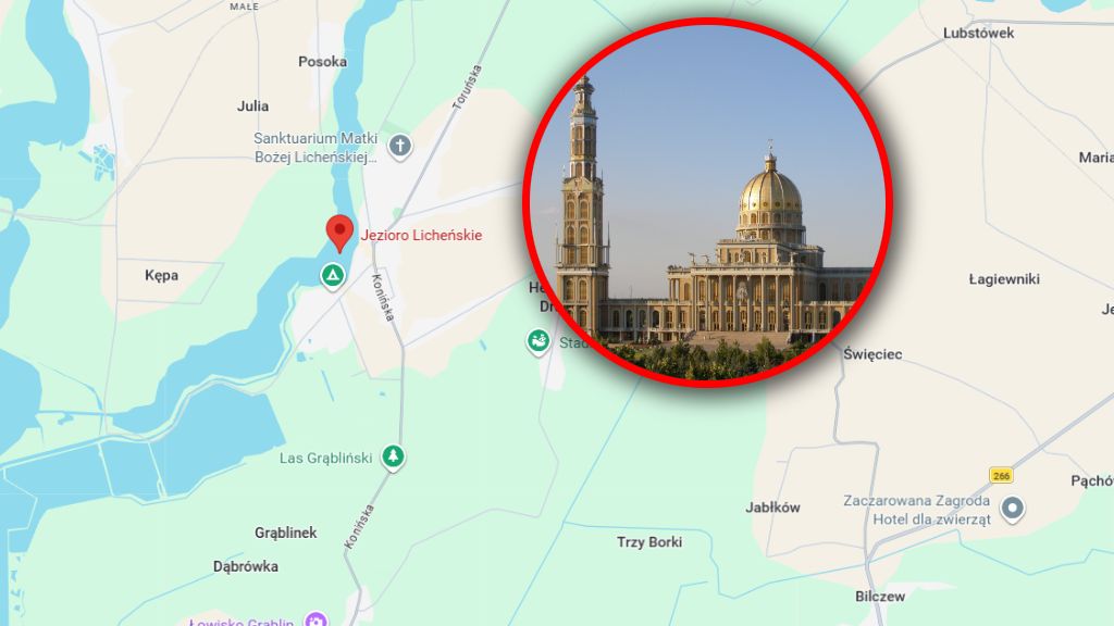 Licheń nie słynie tylko z sanktuarium. Jest tam ciepłe jezioro