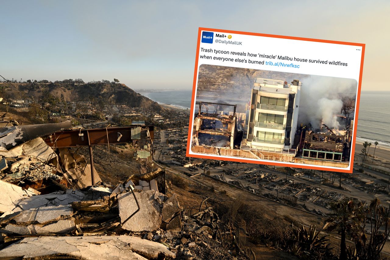 A businessman’s residence survived the fire.
