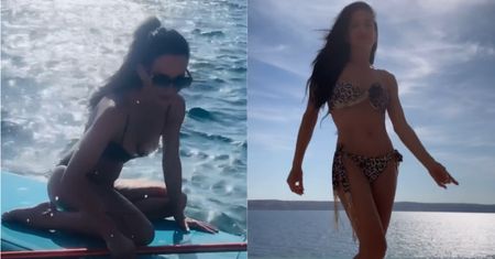 52-letnia Justyna Steczkowska wije się w panterkowym bikini przed kamerą