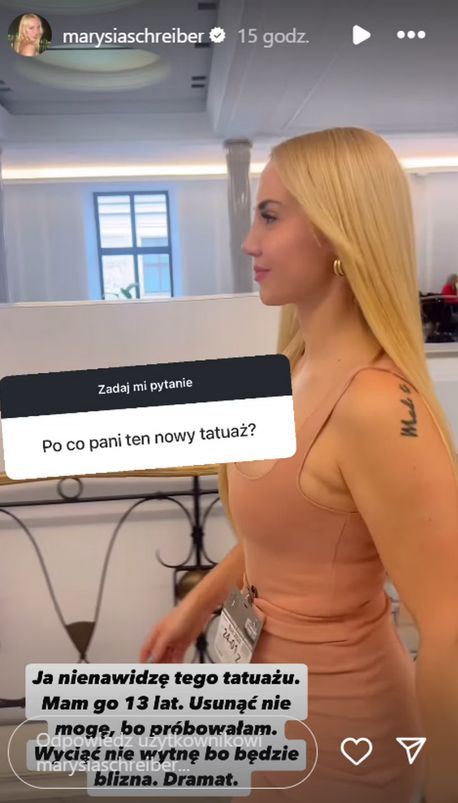 Marianna Schreiber chce usunąć tatuaż