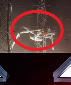 To nie fotomontaż. Samolot utknął w liniach wysokiego napięcia