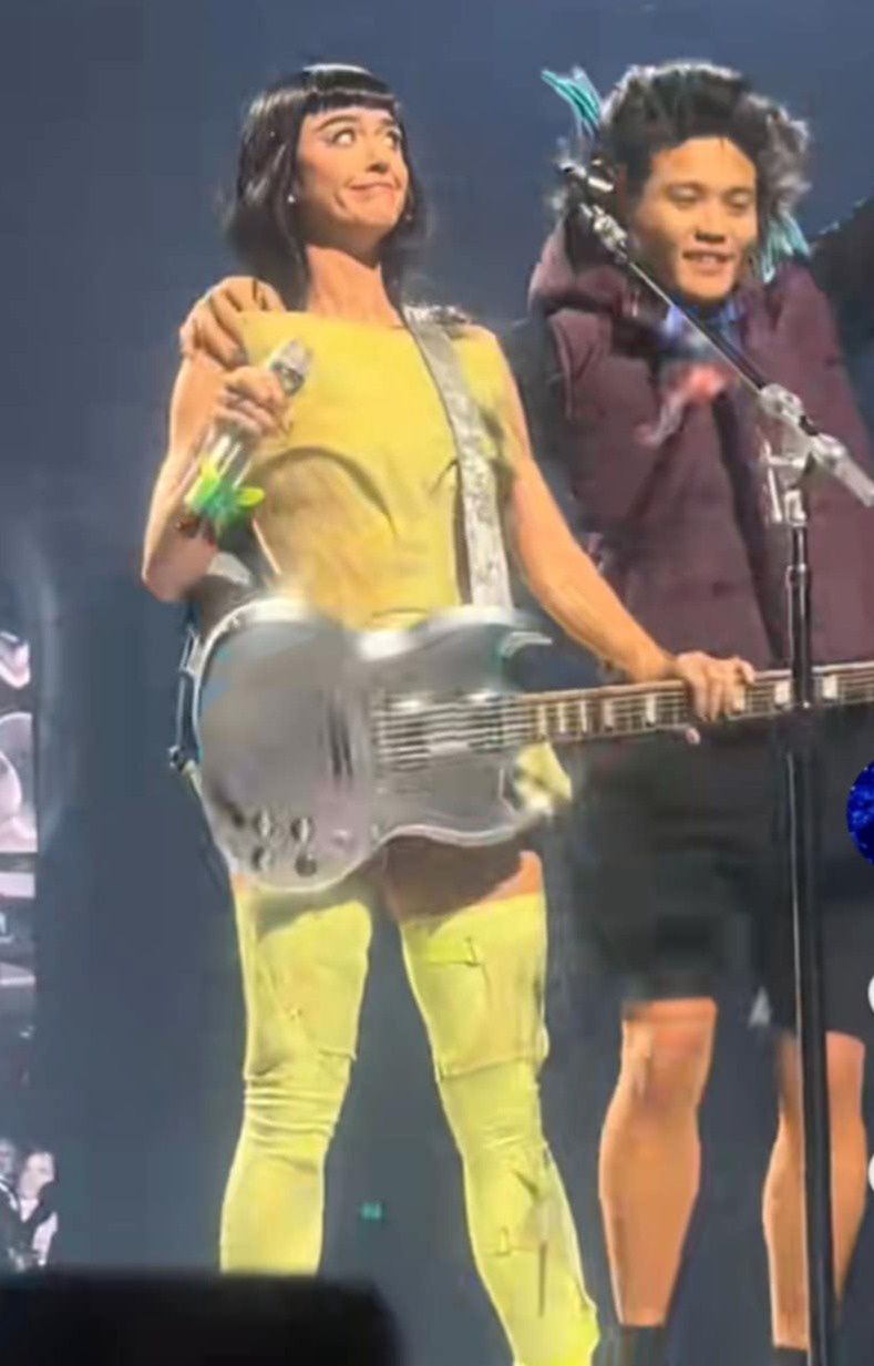 Katy Perry i fan, który wtargnął na scenę
