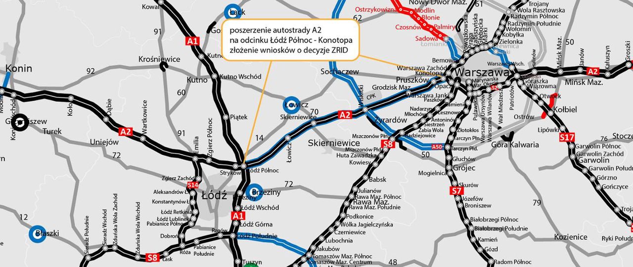 Plan rozbudowy autostrady A2