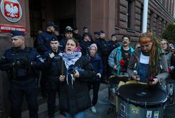 Protest „Solidarni z Palestyną” przed MSZ. Interweniowała policja