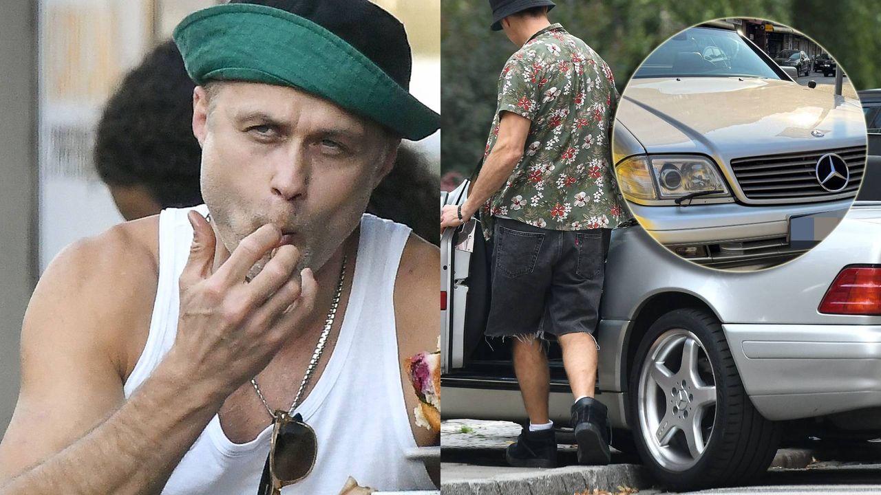 Maciej Zakościelny odsłonił mięśnie i pałaszował wegańskie frykasy. Potem wsiadł do KULTOWEGO cabrio [ZDJĘCIA]