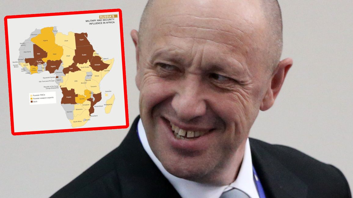 Na mapie widać wpływy Rosji i Chin w Afryce. Na zdjęciu Jewgienij Prigożyn, założyciel Grupy Wagnera